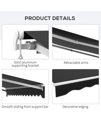 12' x 10' Electric Retractable Awning w/ Remote Controller,