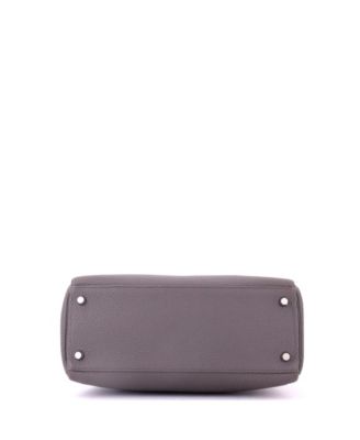 Kelly 28 Handbag Grey Clemence with Palladium Hardware