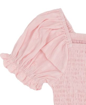 Girls' 2T-6X Smocked Top and Denim Pants, 2-Piece Set