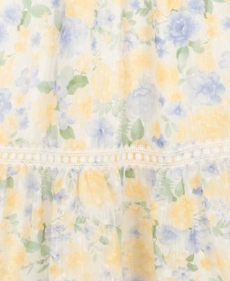 Girls' 7-16 Floral Crochet Lace Trim Maxi Dress