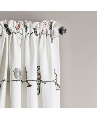 Rowley Birds Light Filtering Window Curtain Panels, Pair, 52" W x 108" L, Curtains for Bedroom - Farmhouse Curtains for Windows