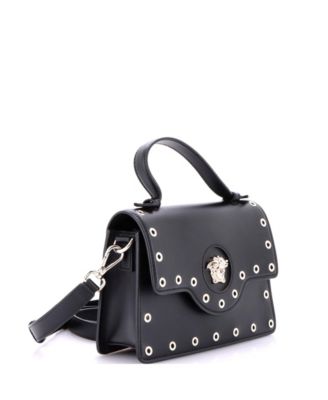 Small La Medusa Top Handle Satchel Leather with Eyelet Detail