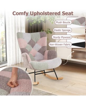 Nursery Rocking Chair for Living Room with High Back Support