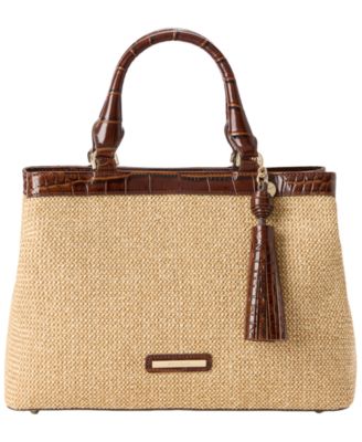 Denise Medium Raffia Satchel Bag