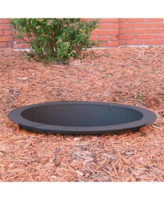 Outdoor Heavy-Duty Steel Portable Above Ground or In-Ground Round Fire Pit Liner Ring - Black