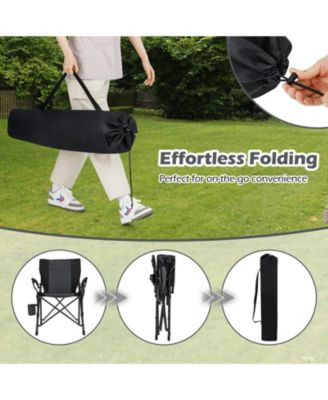 Portable Folding Oxford Cloth Camping Chair with Cup Holder and Side Pocket