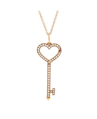 Open Heart Key Pendant Necklace