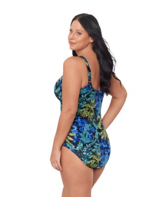 Plus Size V-Neck One-Piece Swimsuit