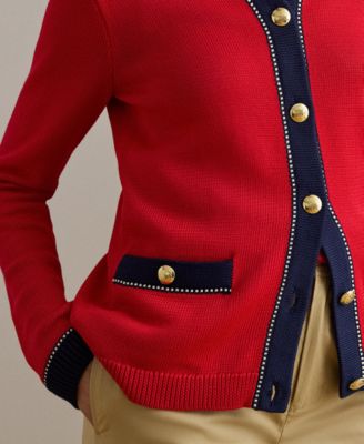 Women's Two-Tone Crewneck Cardigan