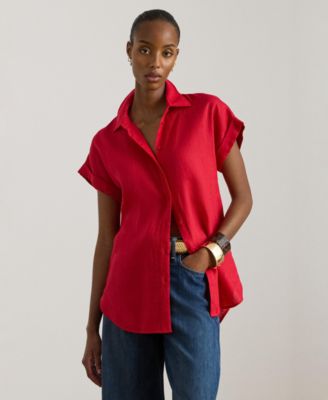 Dolman-Sleeve 100% Linen Shirt