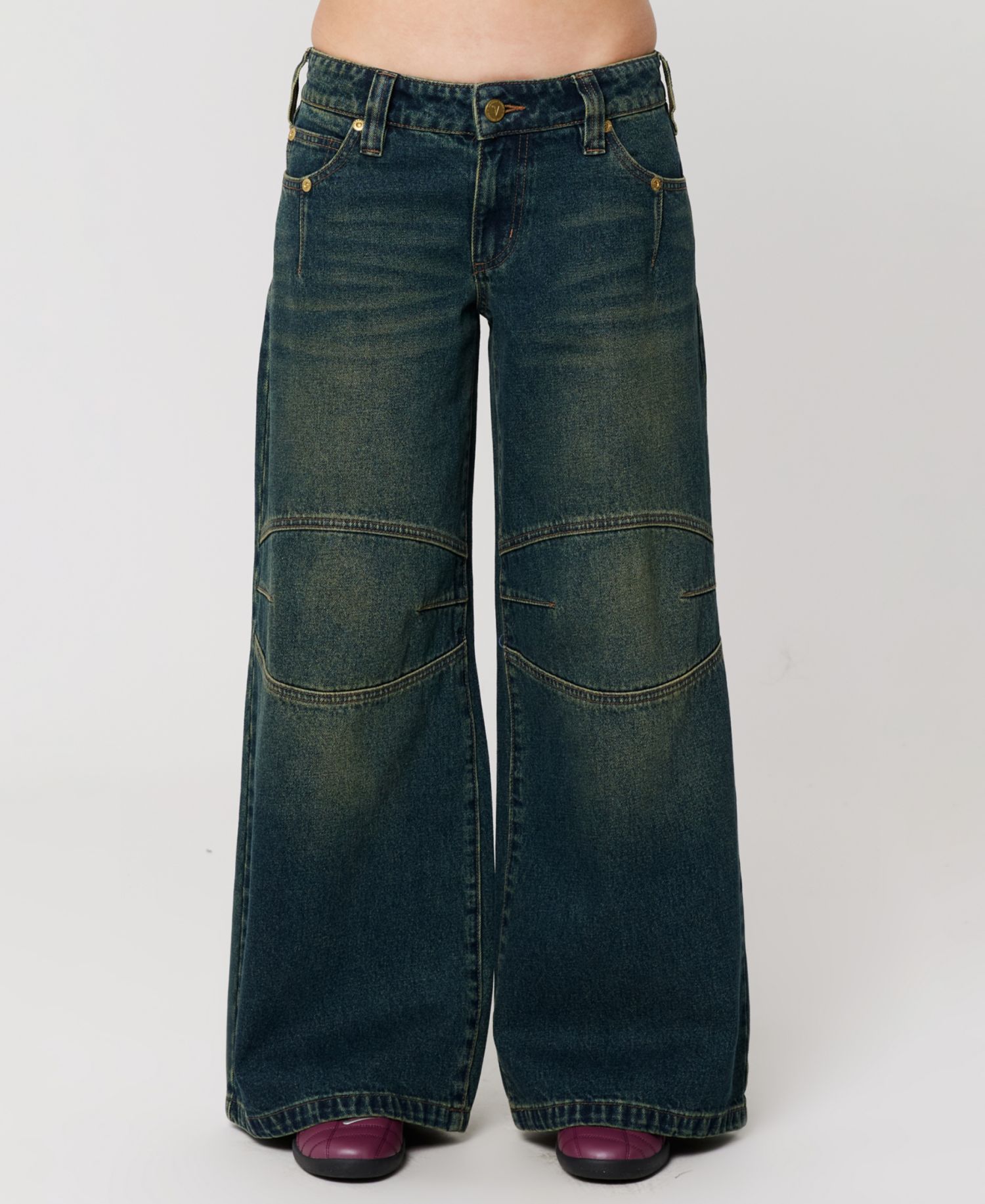 Women's Mega Riley Engineered Low-Rise Baggy Jeans