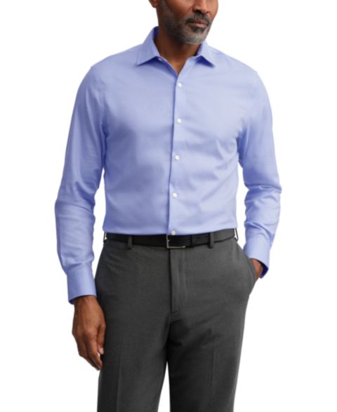 Мужская рубашка Tommy Hilfiger TH Flex Twill Slim-Fit Dress Shirt, цвет: Синий