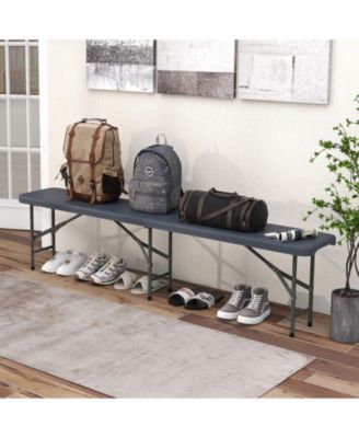 6 ft Plastic Folding Bench with Carry Handle and Lock, Portable Seating