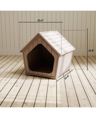 Durable MDF Structure Foldable Indoor Cat House Blue with Scratch Pad for Multi-Cats