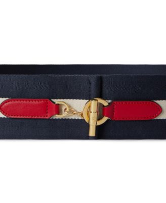 Striped Webbed Wide Belt