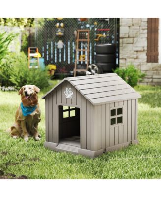 38 inch pointed dog house Spacious Indoor Outdoor Shelter with Removable Roof
