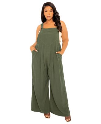 women's Plus Size Wide Leg Linen Jumpsuit