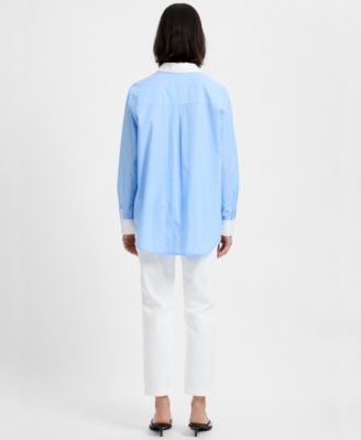 Women's Collared Neck Poplin Shirt