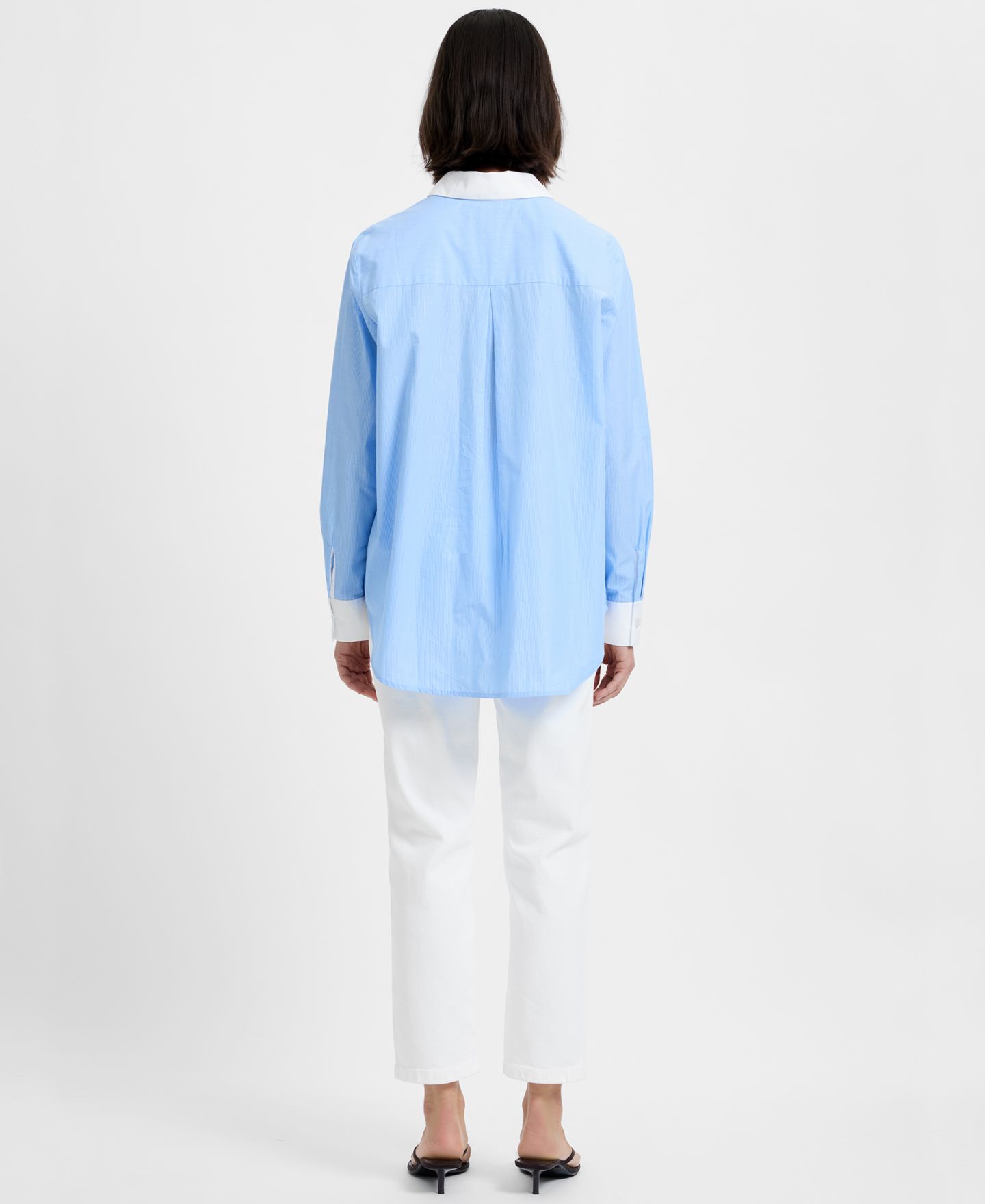 Женская рубашка French Connection Collared Neck Poplin, цвет: Синий — фото 5