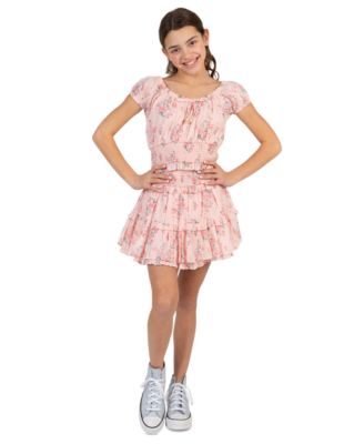 Girls' 7-16 Floral Print Top and Skort, 2-Piece Set