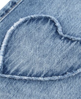 Girls' Low-Rise Hearts Baggy Jeans