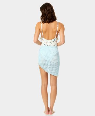 Women's Crochet Side Tie Cover-Up Skirt