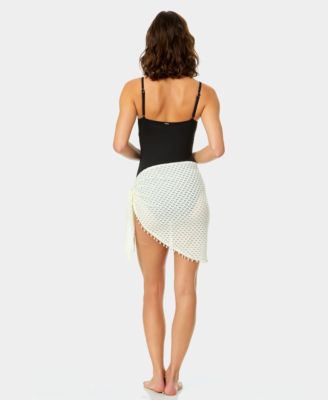 Women's Crochet Side Tie Cover-Up Skirt