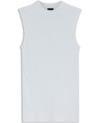 BOSS by Women's Mock Neckline Ribbed-Knit Top