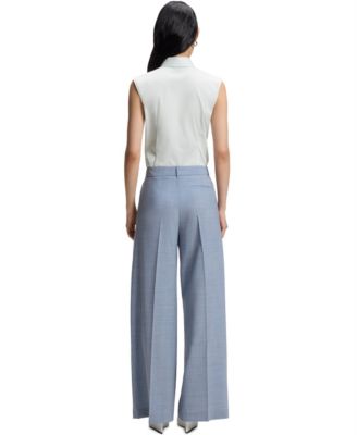 BOSS by Women's Stretch-Cotton Blend Sleeveless Slim-Fit Blouse