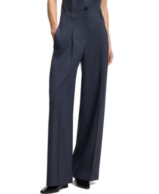 BOSS by Women's Virgin Wool Regular-Fit Pants
