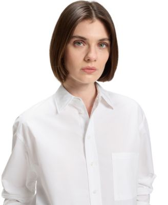BOSS by Women's Cotton Oversized-Fit Blouse