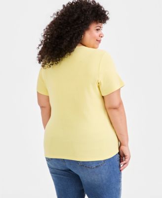 Women's Plus Size Short-Sleeve Scoop-Neck Top