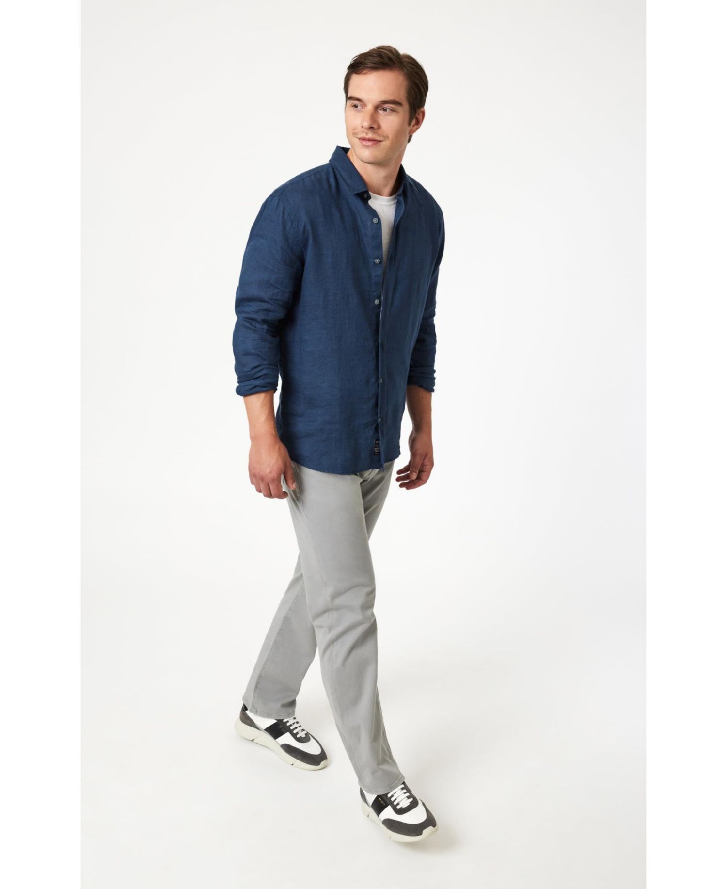 Men's Matt Relaxed Straight Leg In Stormy Casual Twill Pants