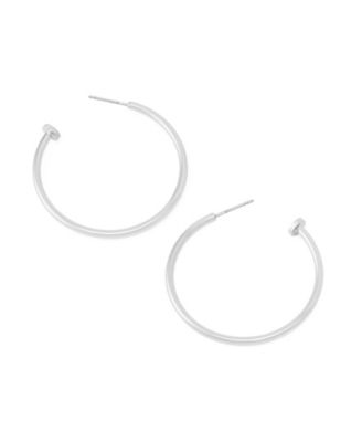 Silver Minimal Medium Hoop Earrings