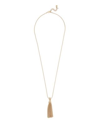 Gold Fringe Tassel Pendant Necklace