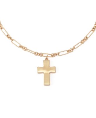 Mother of Pearl Cross Pendant Necklace