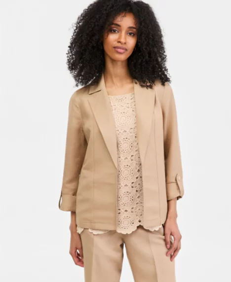 Petite Notch Collar Jacket - Lily White