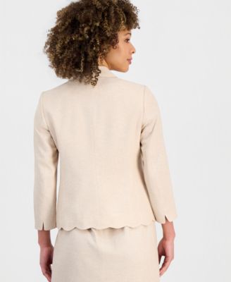 Women's Shawl-Lapel Scalloped Jacket