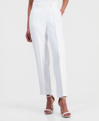 Petite Tab-Waist Pull-On Trousers