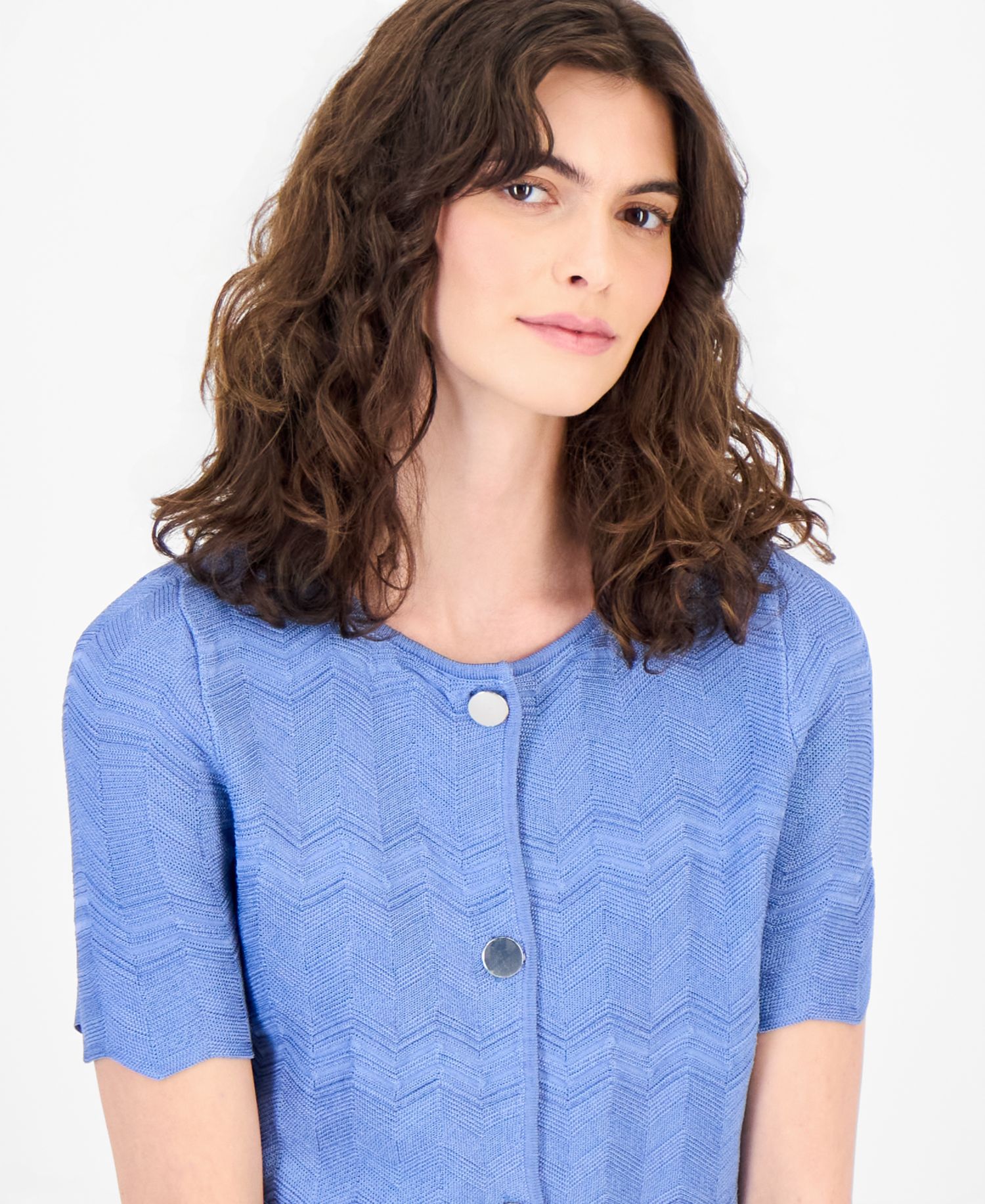 Women's Zigzag Short-Sleeve Cardigan