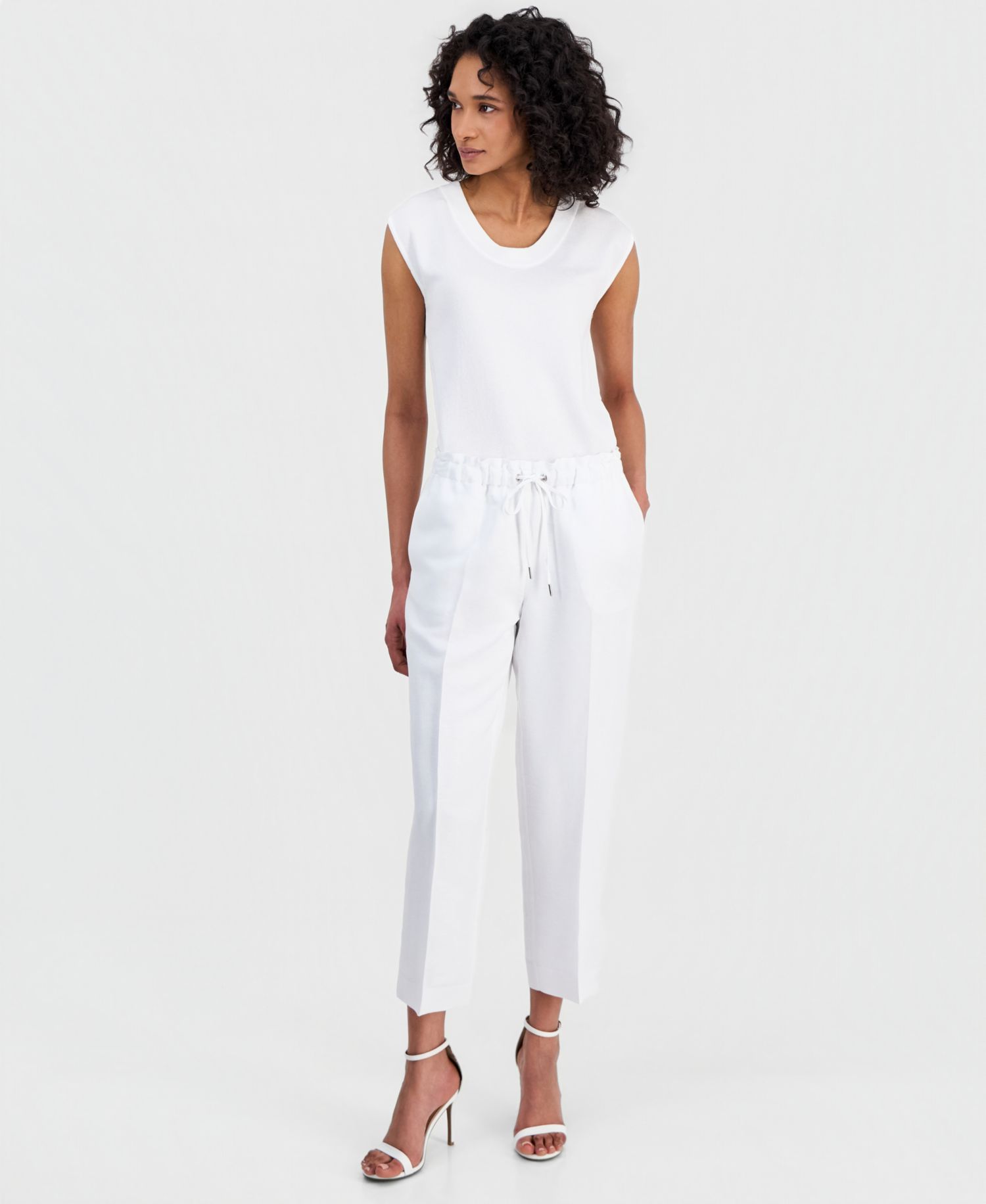 Women's Drawstring Linen-Blend Pants