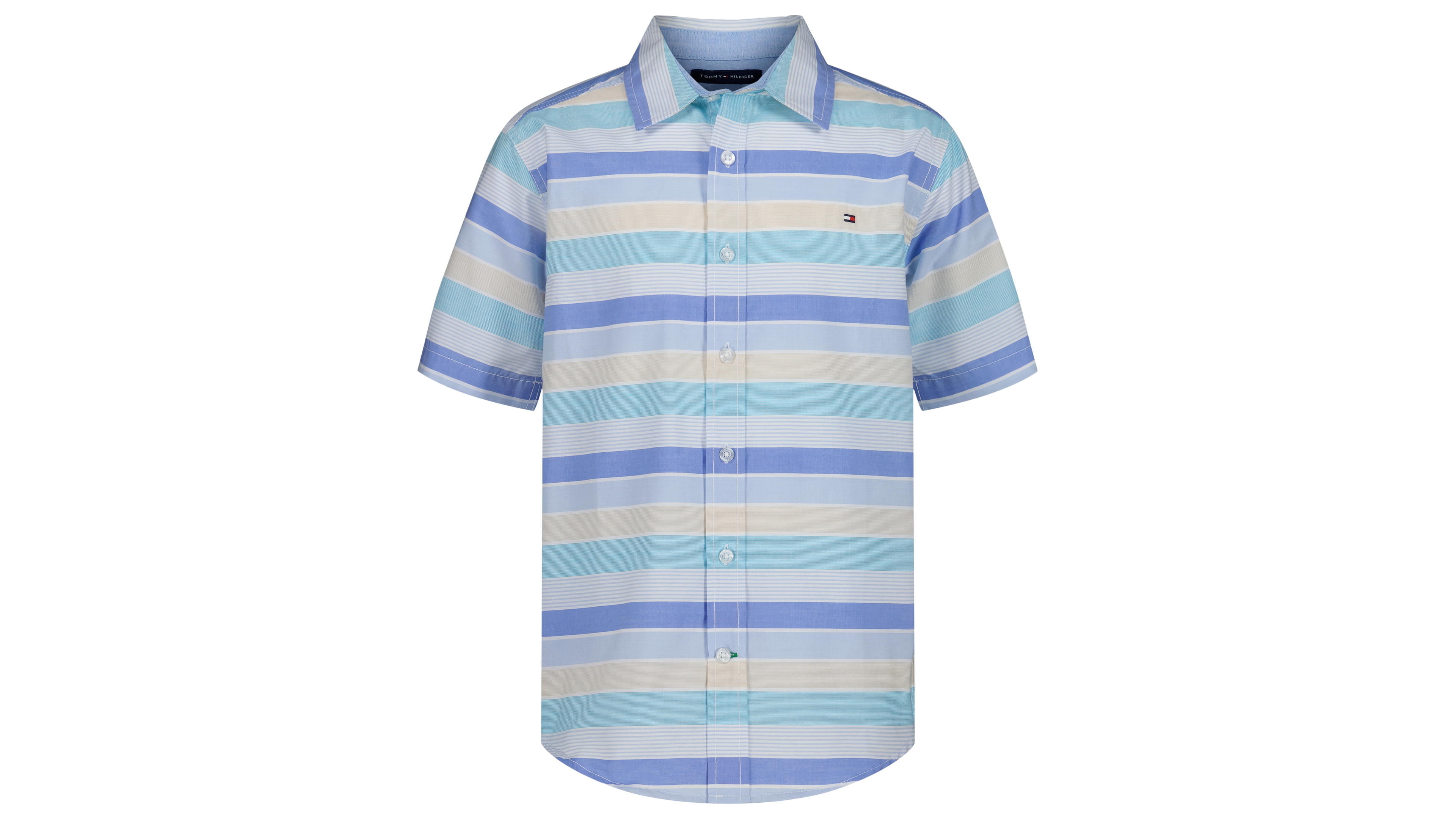 Tommy Hilfiger Boys' 8-20 Bold Railroad Stripe Short-Sleeve Shirt