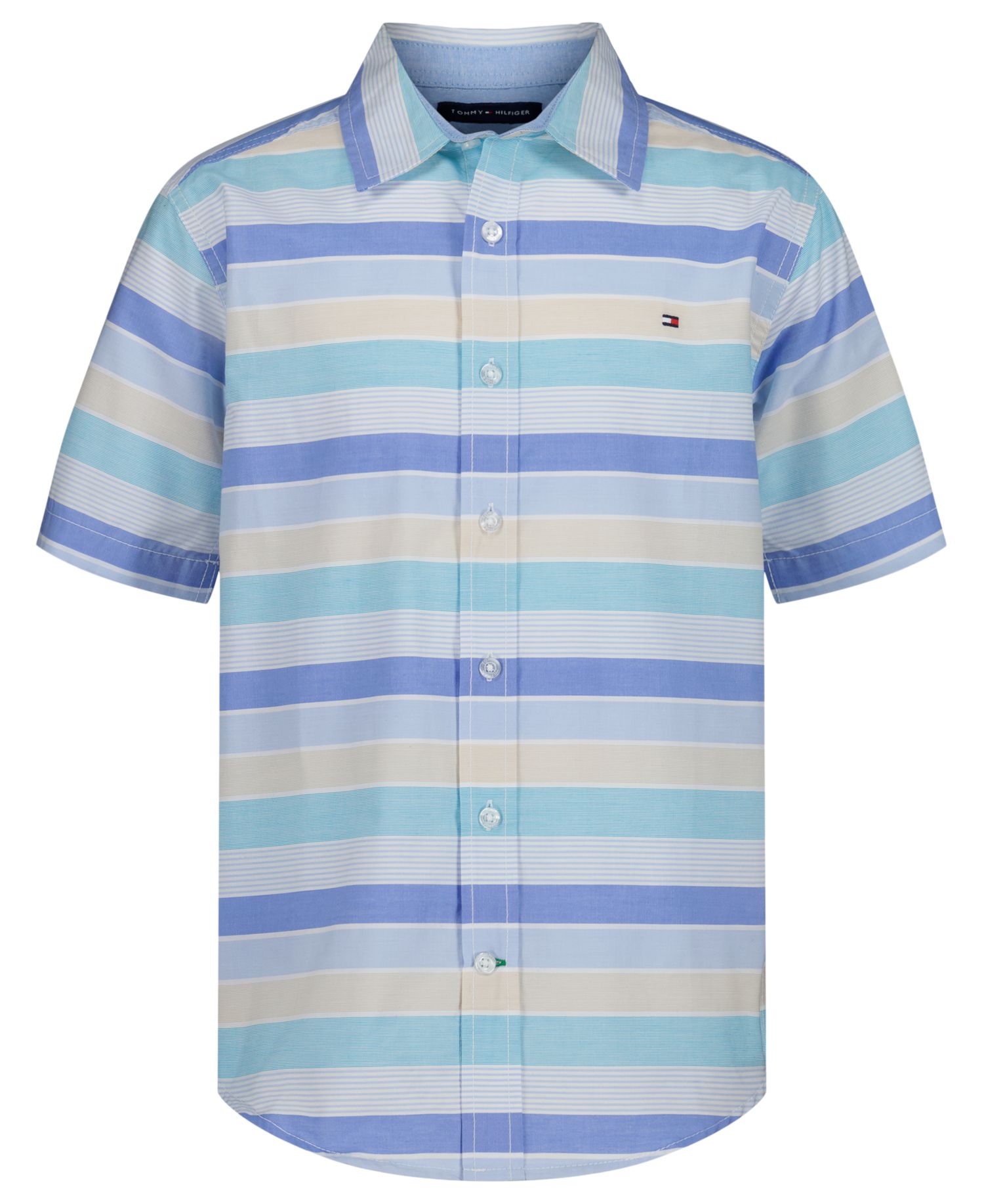 Boys' 8-20 Bold Railroad Stripe Short-Sleeve Shirt