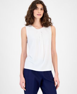 Women's Sleeveless Asymmetric Pleated Top