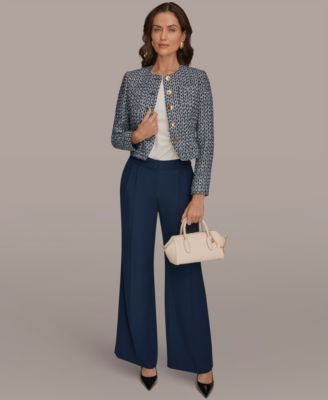 Petite Crewneck 5-Button Cropped Jacket