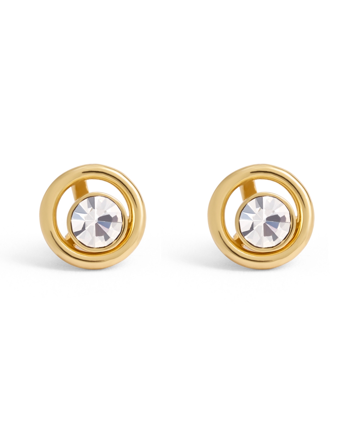 Coach Faux Stone Halo Round Stud Earrings