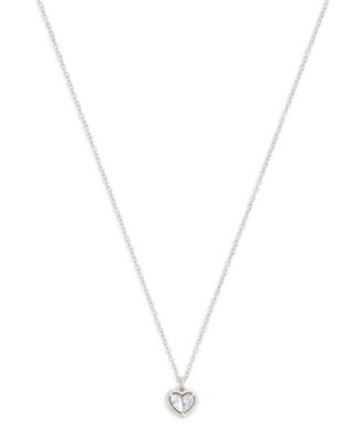 Faux Stone Halo Heart Pendant Necklace