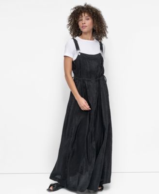 Women's Drawstring Adjustable Shoulder Overall Dress
