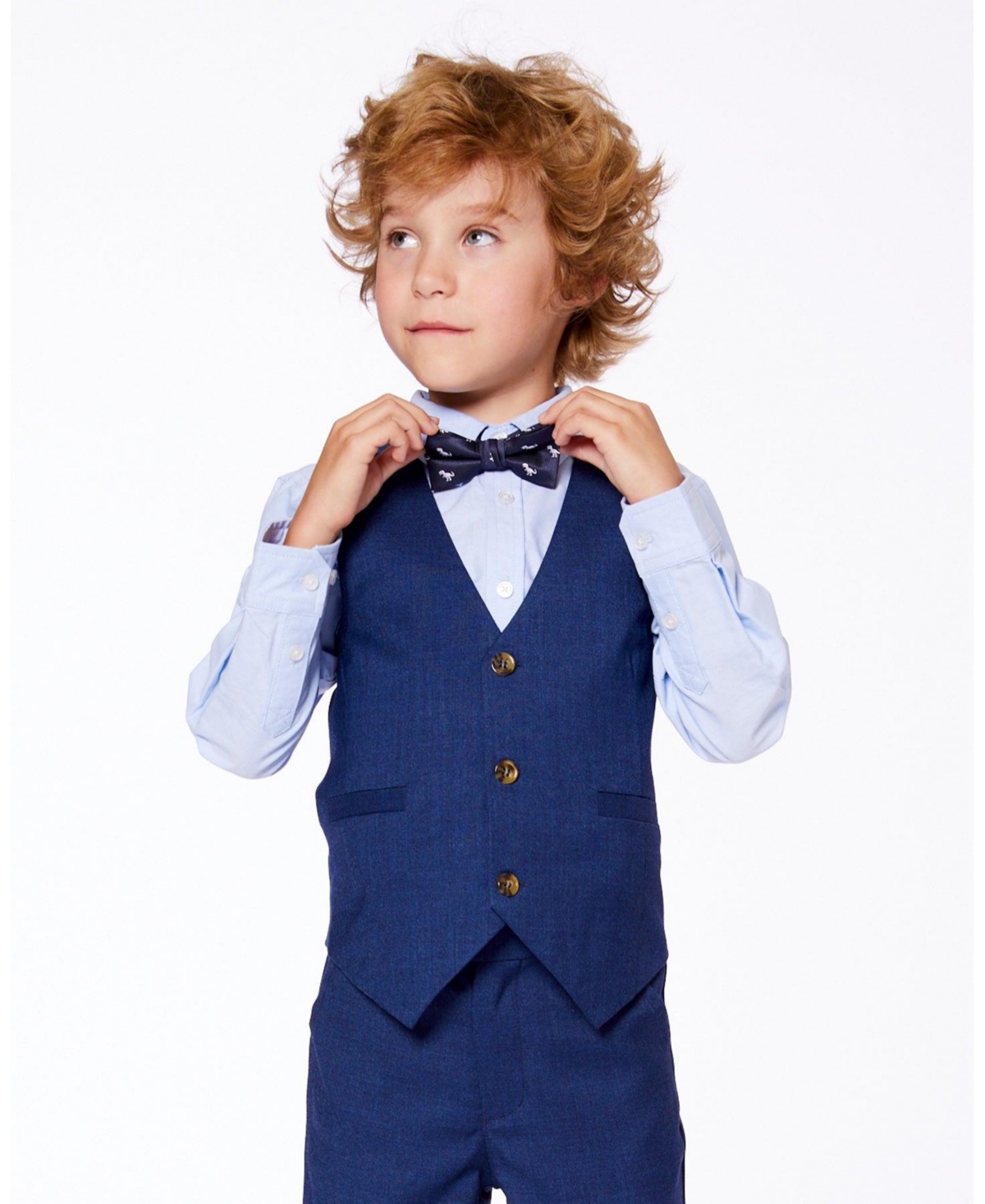 Deux par Boy Bow Tie Blue Dino Print - Toddler|Child