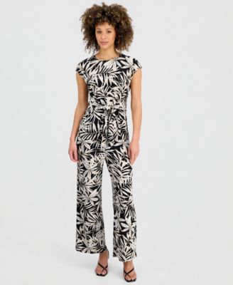 Women's Printed Wide-Leg Pull-On Pants